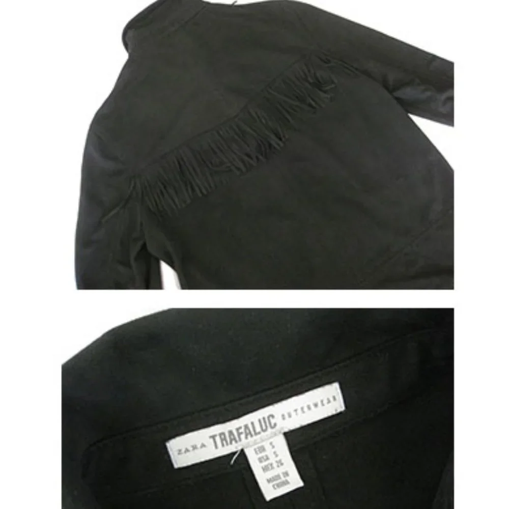 ZARA black suede shirt coat - Picture 6 of 11